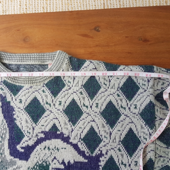 Vinatge Italian Grandpa Wool Blend Sweater • Large - Picture 6 of 12